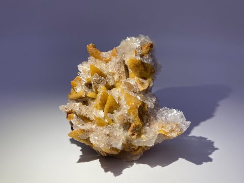 Gypsum on Calcite Mineral Specimen, Minerals & Crystals, Rocks & Minerals from China