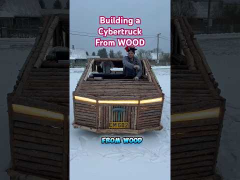 How to build a Cybertruck from WOOD  #tesla #automobile #carbuilder