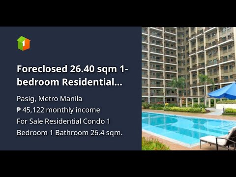 Foreclosed 26.40 sqm 1-bedroom Residential Condo For Sale in Pasig