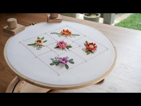 5 Beautiful Embroidery Flowers - HandiWorks Tutorial