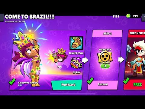 COME TO BRAZIL!!!! 😱🔥CARNAVAL MANDY🔥 LEGENDARY STARR🔥 BRAWL STARS NEW UPDATE🔥