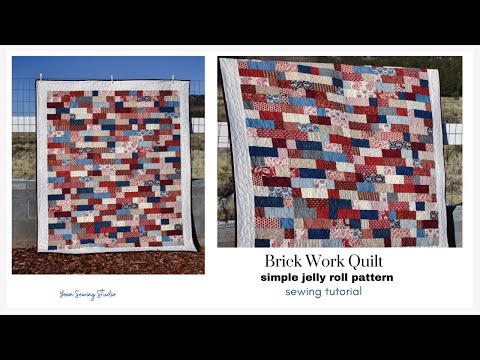 "brick work" quilt tutorial - simple and easy jelly roll quilt