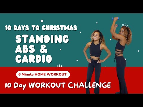 STANDING ABS +CARDIO COUNTDOWN TO Christmas//FITNESS CHALLENGE- Day 1/10