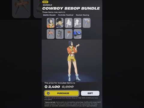 COWBOY BEPOP!!! #Fortnite #CowboyBebop #FortniteItemShop #AnimeCollab #SpikeSpiegel #FayeValentine