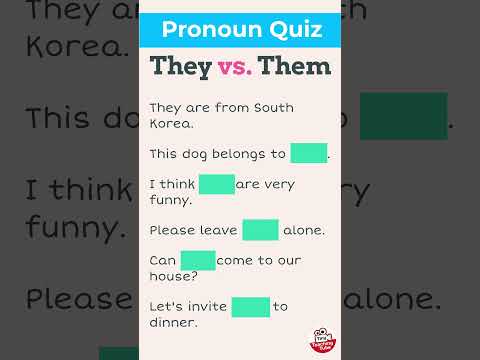 English Pronoun Quiz on They vs Them