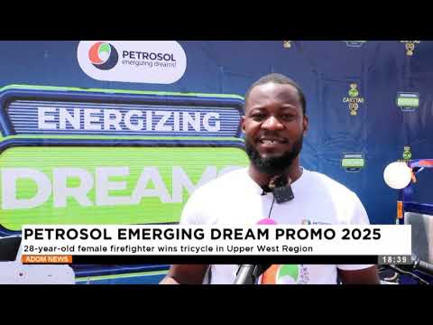 Petrosol Emerging Dream promo: 28-year-old female firefighter wins tricycle in Upper West Region