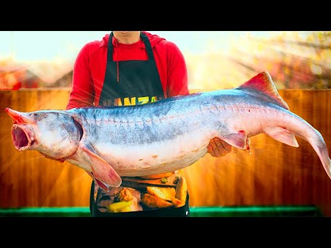 I Caught A Huge Fish and Cooked It in a Big Oven !