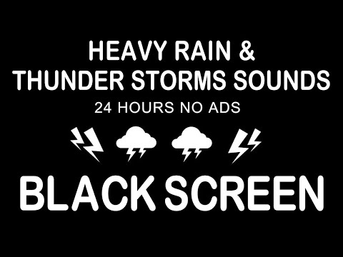 GENTLE Rain and Thunder Sounds for Sleeping Black Screen ｜ SLEEP & RELAXATION ｜ Dark Screen