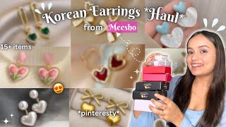 Meesho Korean Earrings *Haul* 😍~ 15+ items | Under ₹200🤩| Anti Tarnish | #meesho #haul #youtube