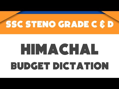 # 2 | 95 wpm |  Himachal Pradesh Budget Dictation | Ssc Steno Grade C & D | 1000 words