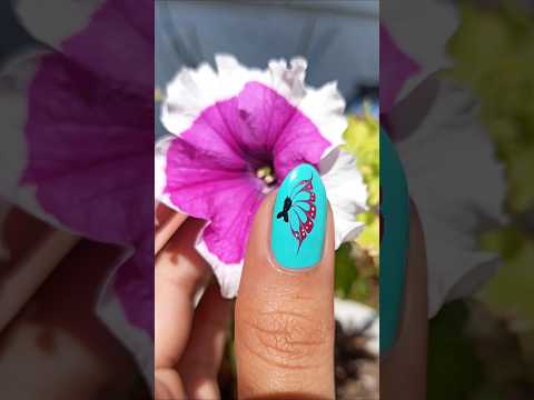 🧷 Easy Butterfly NailArt Design At Home 🏡😱 #shorts #viralshort #easynailart #nailart #easydesign