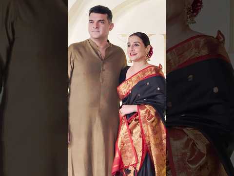 Vidya Balan Chic Look in Royal Saree at Ashutosh Gowariker Son Wedding Reception