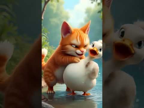 The cat and unlucky duck #story #cute #kidsvideo #kidssong #kids #fyp#funny #kidsshows #kidscontent