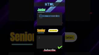 Junior vs Senior Developer🤓💻: #html  #javascript #developerlife  #programming #css