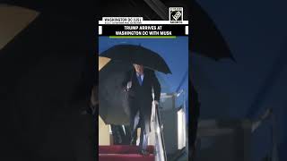 US President Donald Trump arrives at Washington Dc with Elon Musk