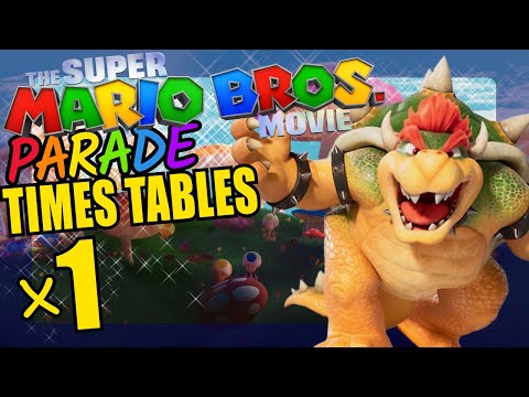 Super Mario Bowser Teaching Multiplication Times Tables x1 Educational Math Video for Kids