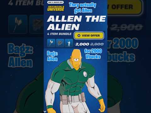 Invincible:ALLEN! #invincible #Allen #alien #fortnite #fortniteskins #itemshop #fortnitebattleroyale