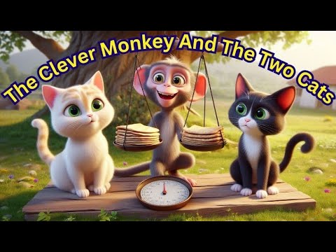 The Clever Monkey And The Two Cats | Monkey And Two Cats Story In English For Kids | Bedtime Stories