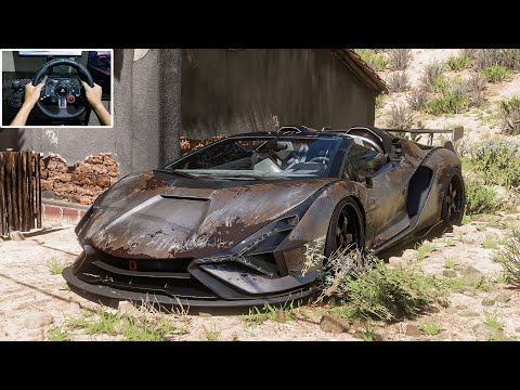 Rebuilding Lamborghini Sian Roadster Forza Horizon 5 Logitech G29 Stering Wheel Gameplay