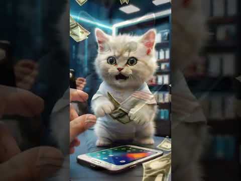 Cat has a lot of money for a new phone 😾📱 #cat #cute #kitten