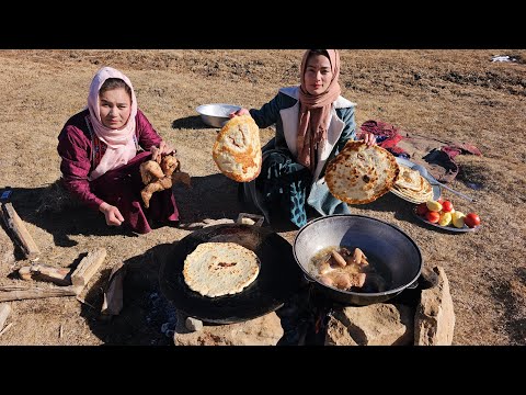 Cooking in nature Coldest and most distant village Afghanistan