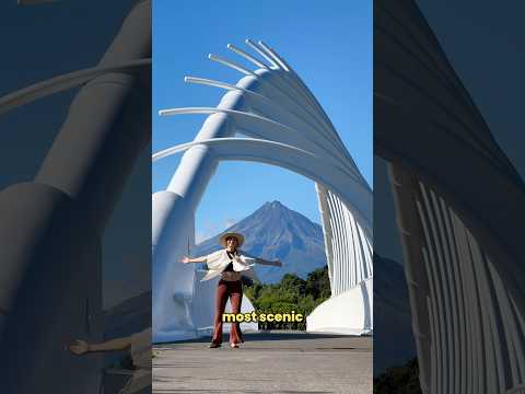 New Zealand’s MOST SCENIC Bridge! 🌋 #newzealand #taranaki #travelshorts #newzealandtravel