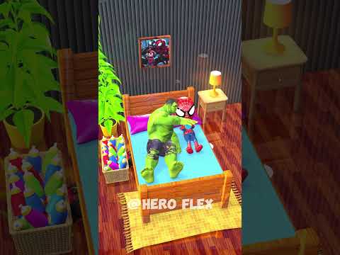 Lil Pool Is Hiding Under The Bed 😂 #hulk #spiderman #funnyanimation #blenderanimation #hero