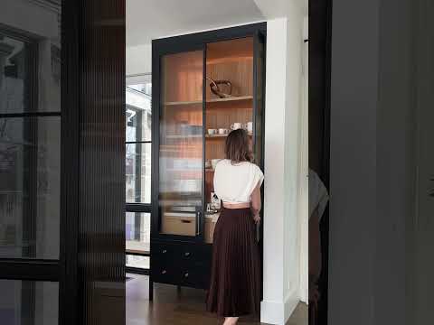 The built-in coffee station cabinet of our dreams in our new Chicago project! #interiordesign