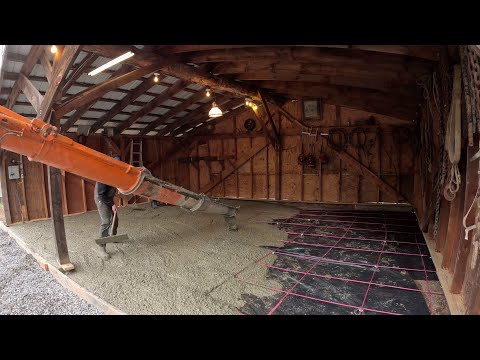 Pouring a slab in a shed