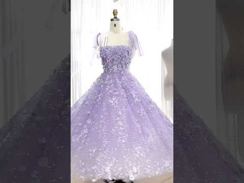 Custom order—- corset 3D floral lavender midi dress #prom #fashion #hautecouture #wedding #dress