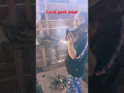 Drying local pork meat #shorts #youtubeshorts #pork #food #youtubevideo