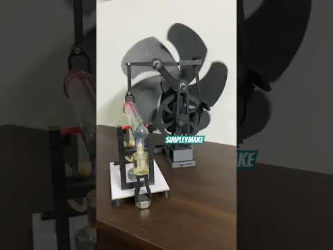 3d printed Stirling engine table fan #shorts