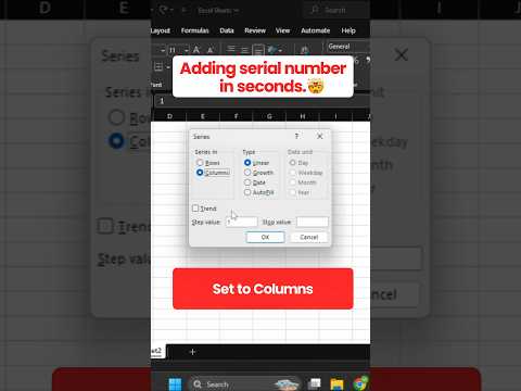 How to Quickly Add Serial Numbers on Excel | Shortcut to ad serial Numbers in Excel | Excel Tricks