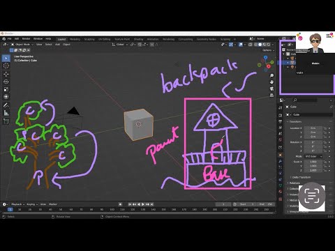 Designing an animated character in Blender.