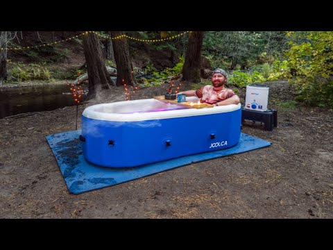 My Off-Grid Hot Tub Setup | Hot Tub for Campers!