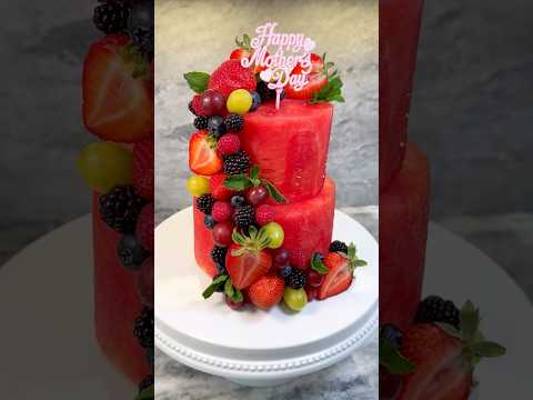 Watermelon Cake 🍉 #summerrecipes #watermeloncake #watermelon