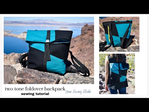 two-tone foldover backpack - simple and functional rucksack project - free pattern