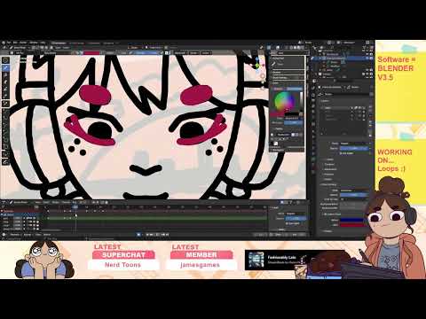 Working on 2D Animation Loops in Blender Grease Pencil :)