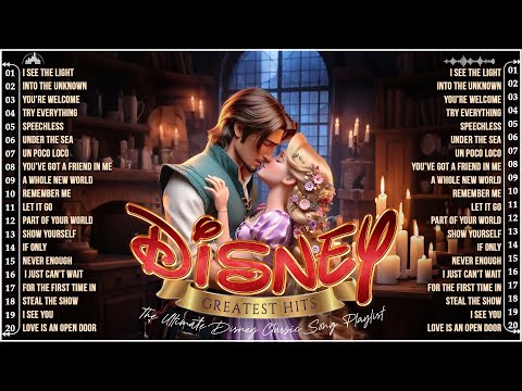 Disney Greatest Hits 🍜 Walt Disney Songs Collection with Lyrics 2025 🍚 Princess Rapunzel,Moana,Belle