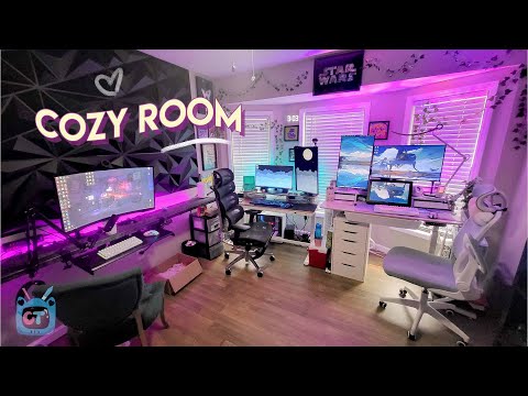 ☁️Shared Gaming Setup/Creative Office Tour🌸