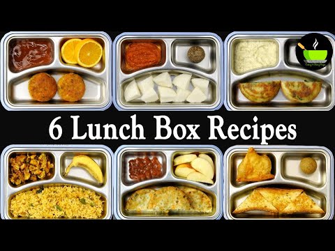 6 Tiffin Box Recipes | Kids Lunch Box Recipes Indian | School Tiffin Box Recipes | 6 Lunch Recipes