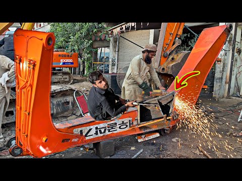 Excavator Machine Fully Damage Boom Repair In local workshop || PK Restoration