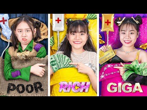 Poor Vs Rich Vs Giga Rich Vs Normal Girl In Hospital!  Types of Girls At Hospital