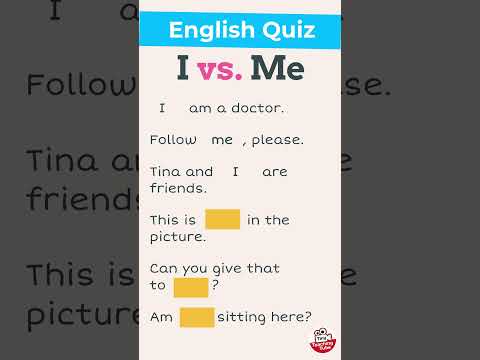 English Pronoun Quiz I vs Me #shorts