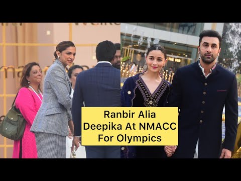 Deepika Padukone Ranbir Kapoor Alia Bhatt arrive at Olympics Opening Ceremony At Jio World Centre