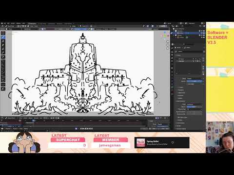 2D Animation in Blender Grease Pencil / Come say hi :)