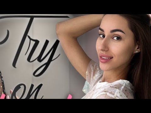 Try on white beauty color dress out fit