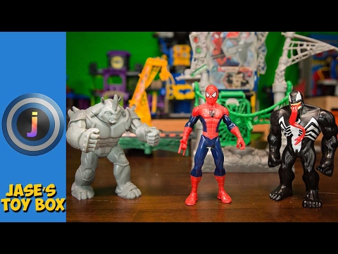 Spiderman Saves the Daily Bugle Comm Tower! Jase's Toy Box Toy Story!