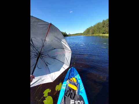 Umbrella Wind SUP Surfing, works great! 😆👍 #windsurfing #sup #surfing #paddleboarding #standuppaddle