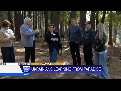 Group of people from Ukraine visit the town of Paradise to share and hear recovery stories